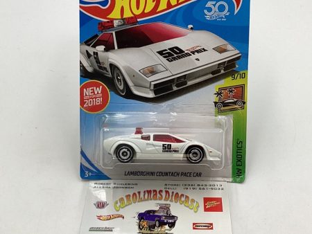 2018 Hot Wheels #316 Lamborghini Countach Pace Car White 102I Online