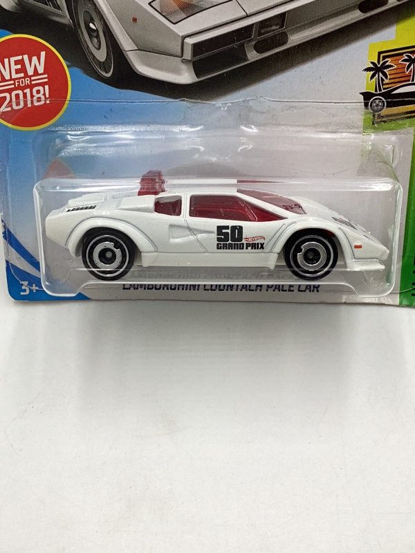 2018 Hot Wheels #316 Lamborghini Countach Pace Car White 102I Online