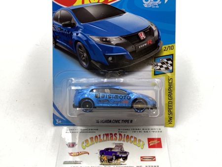 2018 Hot wheels #245 16 Honda Civic Type R Blue 75D For Cheap