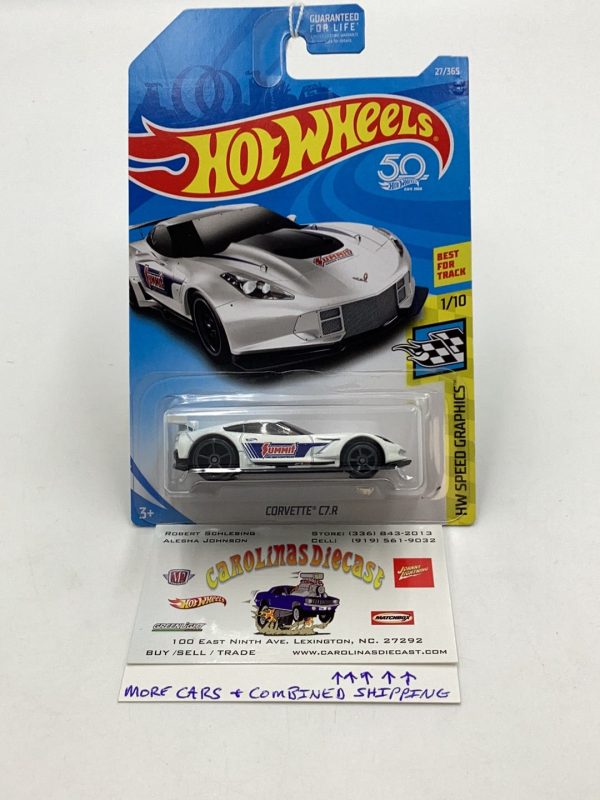 2018 Hot Wheels #27 Corvette C7.R White 2B Supply