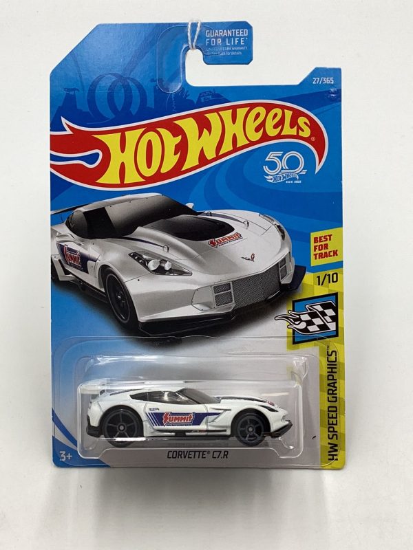 2018 Hot Wheels #27 Corvette C7.R White 2B Supply