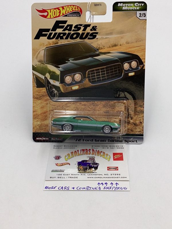 Hot Wheels premium fast and furious #2 Motor City Muscle 72 Ford Gran Torino Sport 246R Online Sale