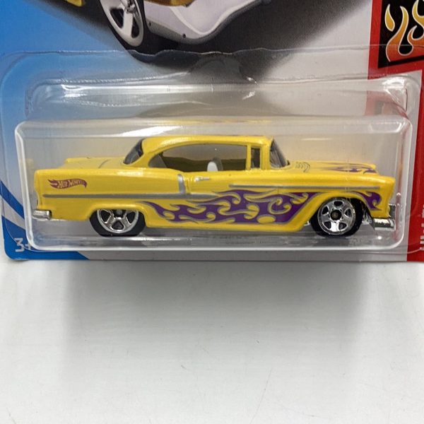 2018 Hot Wheels #12 55 Chevy Yellow 9G For Sale