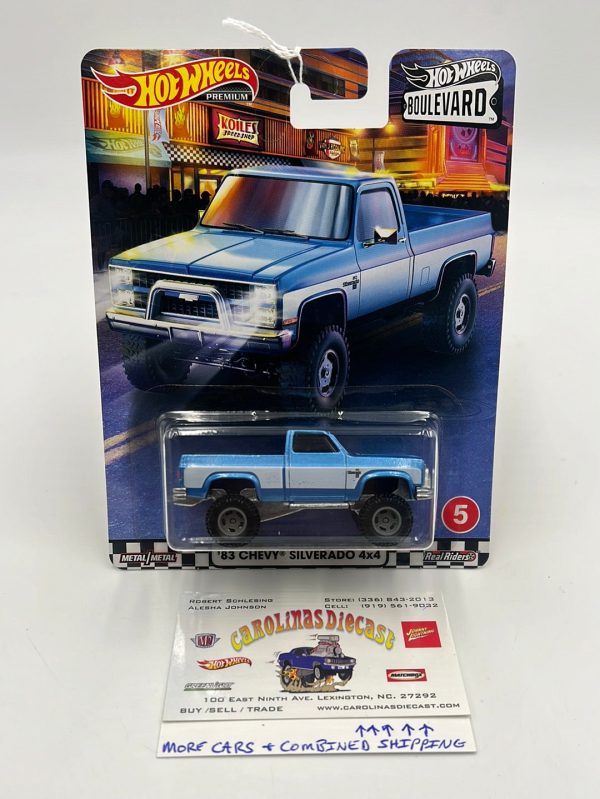 Hot Wheels Premium Boulevard #5 ‘83 Chevy Silverado 4x4 265D Online now