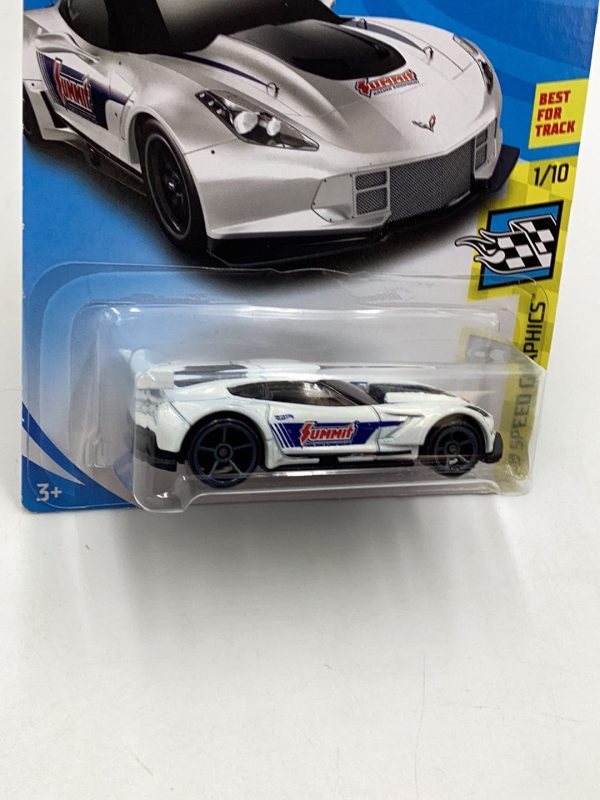 2018 Hot Wheels #27 Corvette C7.R White 2B Supply