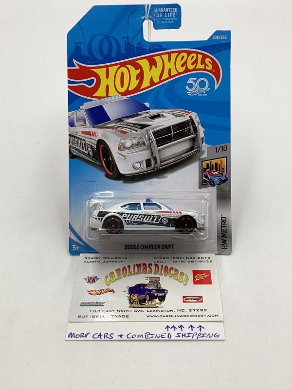 2018 Hot Wheels #208 Dodge Charger Drift White 58D For Cheap