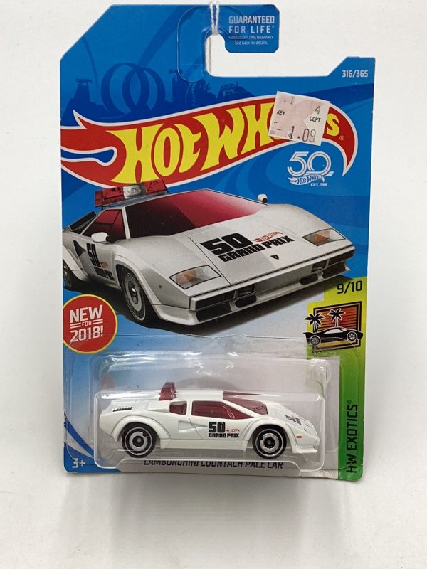 2018 Hot Wheels #316 Lamborghini Countach Pace Car White 102I Online