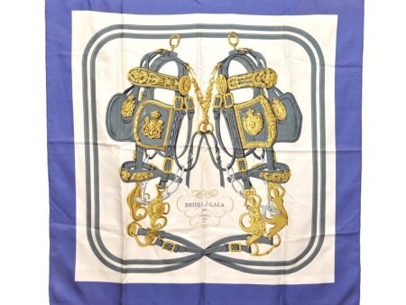 Authentic HERMES Carre 90 Scarf  BRIDES de GALA par  Silk Blue 0873J Discount