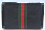 Authentic GUCCI Web Sherry Line 2Way Clutch Bag GG Canvas Leather Black 1120J For Sale