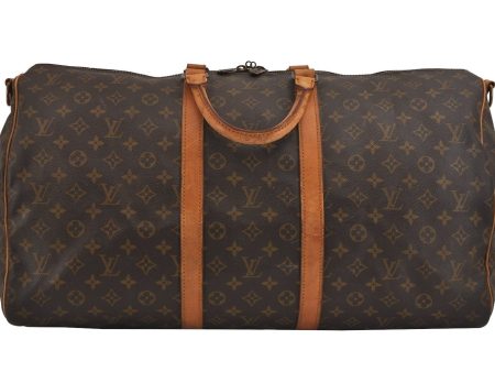 Authentic Louis Vuitton Monogram Keepall Bandouliere 55 M41414 Boston Bag 2582J Cheap