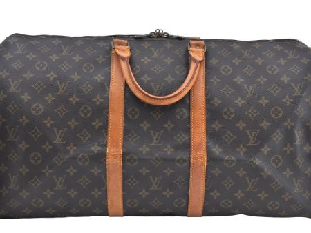 Authentic Louis Vuitton Monogram Keepall 55 Travel Boston Bag M41424 LV K6537 Cheap