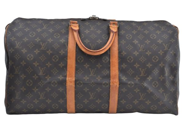 Authentic Louis Vuitton Monogram Keepall 55 Travel Boston Bag M41424 LV K6537 Cheap