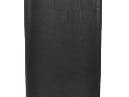 Auth Louis Vuitton Damier Infini Portefeuille Brazza Wallet N63010 Black 1702J Supply