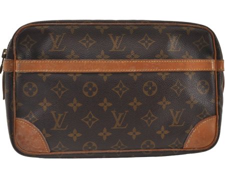 Authentic Louis Vuitton Monogram Compiegne 28 Clutch Hand Bag M51845 LV 0527J Fashion