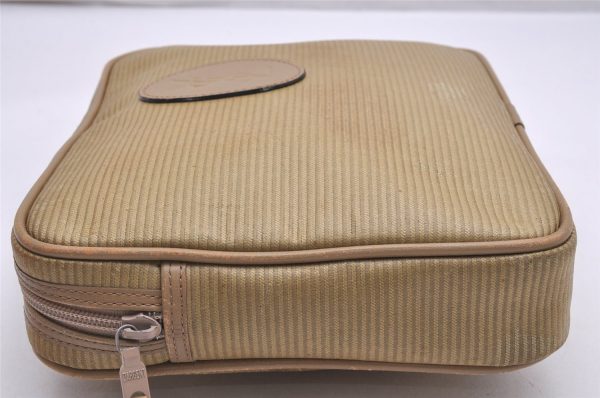 Authentic YVES SAINT LAURENT Clutch Hand Bag Purse PVC Leather Beige 9938I Online Sale