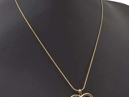 Authentic NINA RICCI Vintage Gold Tone Heart Motif Chain Pendant Necklace 0912J Online Sale