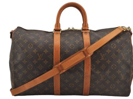 Authentic Louis Vuitton Monogram Keepall Bandouliere 45 M41418 Boston Bag 1686J Online Sale