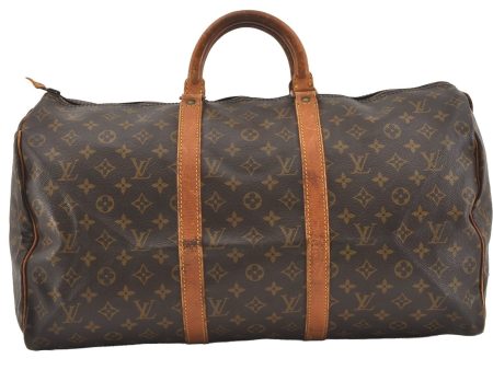 Authentic Louis Vuitton Monogram Keepall 50 Travel Boston Bag Old Model LV 1377J Online now