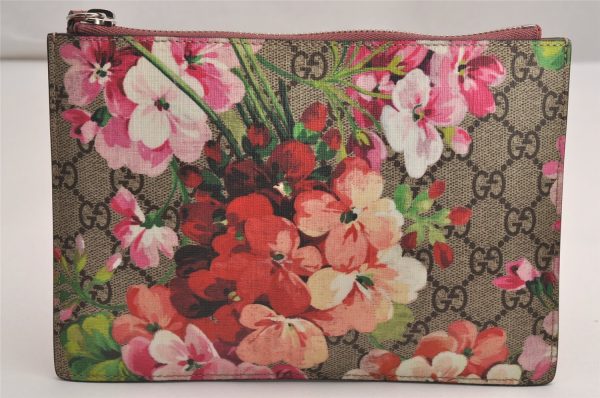 Authentic GUCCI GG Blooms Clutch Bag Pouch GG PVC Leather 410079 Brown 2089J Supply