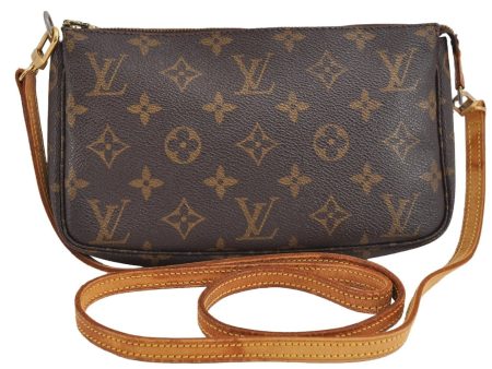 Authentic Louis Vuitton Monogram Pochette Accessoires Shoulder Cross Pouch 1688J For Sale