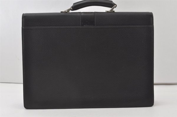 Authentic BURBERRY Vintage Leather Briefcase Business Bag Black 9555I Online now