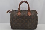 Authentic Louis Vuitton Monogram Speedy 25 Boston Hand Bag M41528 LV 2490J Sale