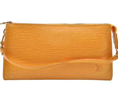 Authentic Louis Vuitton Epi Pochette Accessoires Pouch Yellow M52959 LV 8001I Sale