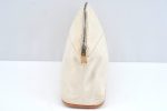 Authentic HERMES Bolide 25 Pouch Cosmetic Canvas Cotton Leather White 8518G on Sale