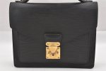 Authentic Louis Vuitton Epi Monceau 2Way Shoulder Hand Bag Black M52122 LV 9826I For Cheap