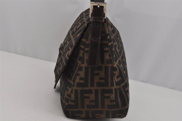 Authentic FENDI Zucca Mamma Baguette Shoulder Bag Canvas Leather Brown 0347J Supply