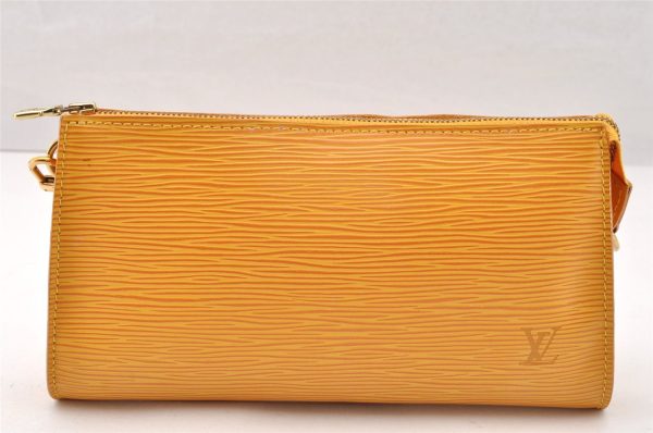 Authentic Louis Vuitton Epi Pochette Accessoires Pouch Yellow M52959 LV 8001I Sale