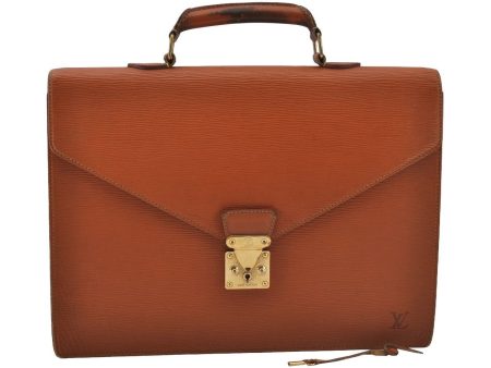 Authentic Louis Vuitton Epi Serviette Conseiller Briefcase Brown M54428 LV 2172J Online