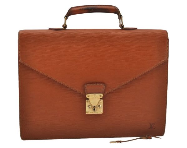 Authentic Louis Vuitton Epi Serviette Conseiller Briefcase Brown M54428 LV 2172J Online