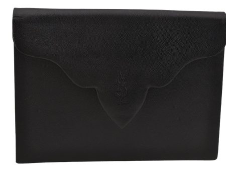 Authentic YVES SAINT LAURENT Vintage Clutch Bag Purse Leather Black 0891J For Cheap