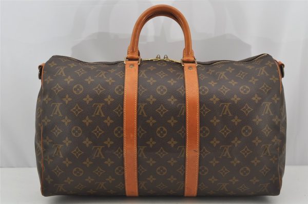 Authentic Louis Vuitton Monogram Keepall Bandouliere 45 M41418 Boston Bag 1686J Online Sale