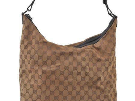 Auth GUCCI Bamboo Vintage Shoulder Bag GG Canvas Leather 0000833 Brown 9084I Hot on Sale