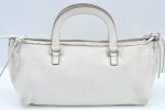 Authentic PRADA Vintage BOW SOFT Leather Hand Bag Purse BN0703 White 9934I For Sale