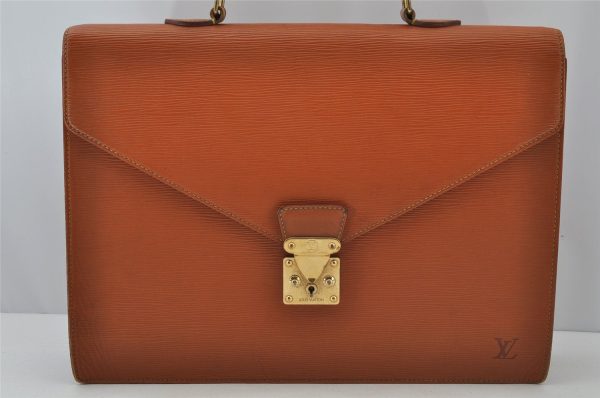 Authentic Louis Vuitton Epi Serviette Conseiller Briefcase Brown M54428 LV 2172J Online