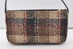 Authentic BURBERRY Check Shoulder Hand Bag Purse Tweed Enamel Brown 0521J Online now