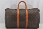 Authentic Louis Vuitton Monogram Keepall Bandouliere 45 M41418 Boston Bag 1686J Online Sale