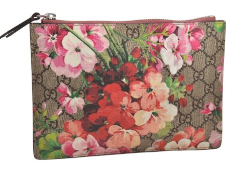 Authentic GUCCI GG Blooms Clutch Bag Pouch GG PVC Leather 410079 Brown 2089J Supply