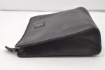 Authentic Burberrys Vintage Leather Clutch Hand Bag Purse Black 0545J on Sale