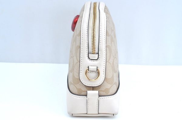 Authentic COACH Signature Shoulder Cross Body Bag PVC Leather 91012 Beige K8013 Online Hot Sale