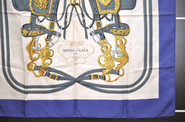 Authentic HERMES Carre 90 Scarf  BRIDES de GALA par  Silk Blue 0873J Discount