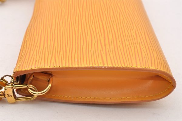 Authentic Louis Vuitton Epi Pochette Accessoires Pouch Yellow M52959 LV 8001I Sale