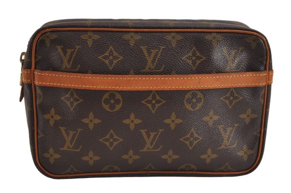 Authentic Louis Vuitton Monogram Compiegne 23 Clutch Hand Bag M51847 LV 2598J For Cheap