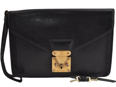 Auth Louis Vuitton Epi Pochette Sellier Dragonne Clutch Bag M52612 Black 2368J Cheap