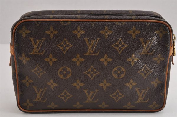 Authentic Louis Vuitton Monogram Compiegne 23 Clutch Hand Bag M51847 LV 2598J For Cheap