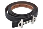 Authentic HERMES Gamma Leather Belt Size 80cm 31.5inches Black Brown 2204J Fashion