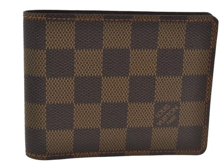 Authentic Louis Vuitton Damier Portefeuille Multiple Wallet N60895 LV 9942I Supply